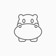hippopotamus icon, hippo vector