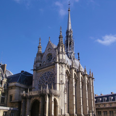 Exterior of the Sainte Chapelle in Paris, France