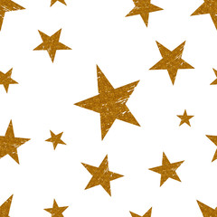 Gold star seamless pattern