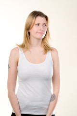 Fototapeta premium a girl is very positive