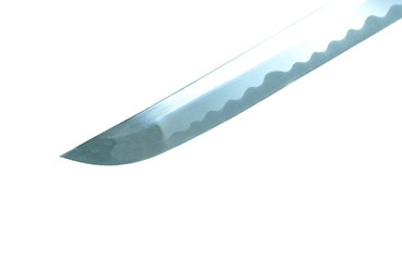 katana Japanese samurai sword blade on white background