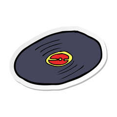 sticker of a cartoon vinyl record