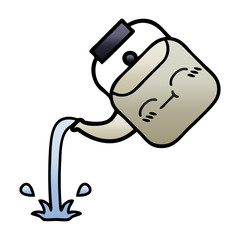 gradient shaded cartoon pouring kettle