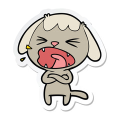 sticker of a cute cartoon dog