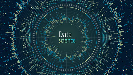 Big data visualization concept. Infographics design. Analytics concept background. Beauty of data. Abstract radial plot