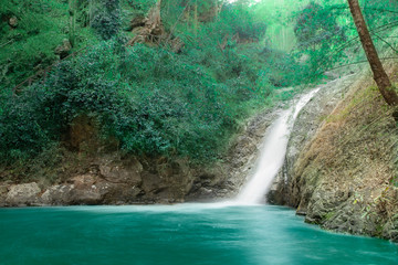 chae son waterfall at chae son nation park, Lampang Thailand - Beautiful waterfall landscape.