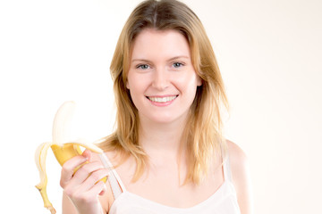 cute girl with a banana