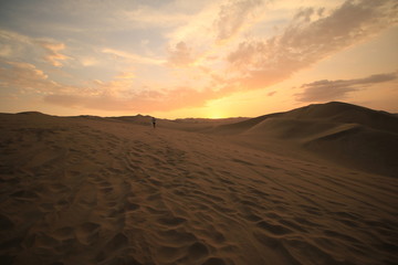 Fototapeta na wymiar Huacachina Oasis Desert near the Ica in Peru.