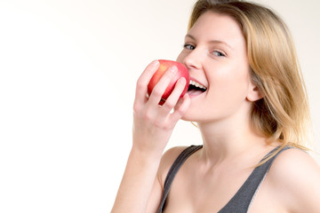 girl with an apple