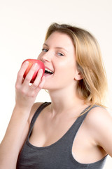 girl with an apple