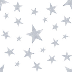 Silver star seamless pattern