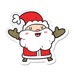 sticker of a cartoon santa claus