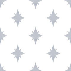 Silver star seamless pattern