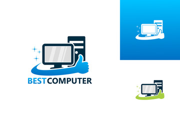 Best Computer Logo Template Design Vector, Emblem, Design Concept, Creative Symbol, Icon