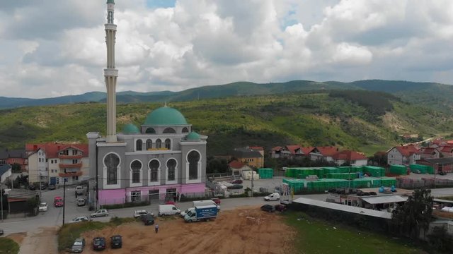 Aerial Serbia Kosovo Pristina June 2018 Sunny Day Mavic Air  Aerial video of downtown Pristina in Serbia on a beautiful sunny day.