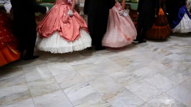 Viagrande, Catania/Italy-November 24 2018: dances in 18th century costume