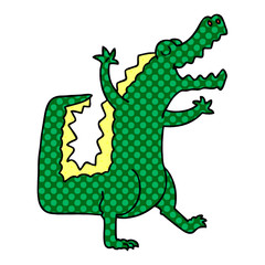 quirky comic book style cartoon crocodile