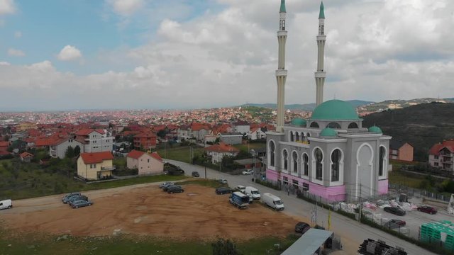 Aerial Serbia Kosovo Pristina June 2018 Sunny Day Mavic Air  Aerial video of downtown Pristina in Serbia on a beautiful sunny day.