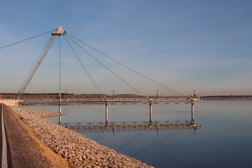 Fototapeta na wymiar Die Seebrücke im Grossräschener See