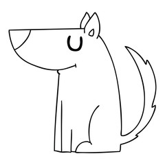 quirky line drawing cartoon dog