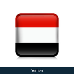 Flag of Yemen - Square glossy badge