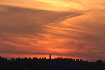 sunset over the city of Edinburgh