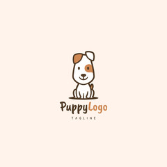 Puppy Cartoon Logo Vector Illustration