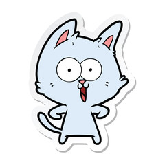 sticker of a funny cartoon cat