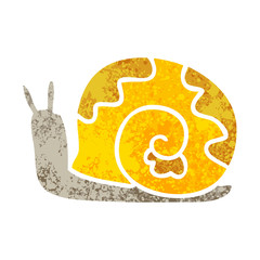quirky retro illustration style cartoon snail