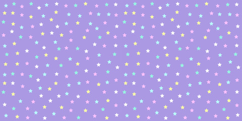 Pastel unicorn pattern seamless. Star background in purple tone for baby  fabric print, wrapping papers, scrapbook, textile, kid wallpaper and gift wrap - obrazy, fototapety, plakaty
