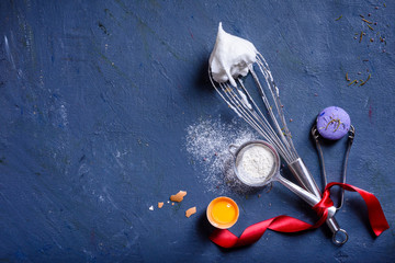 Bakery background frame. Fresh cooking ingredients -cooking theme. Top view