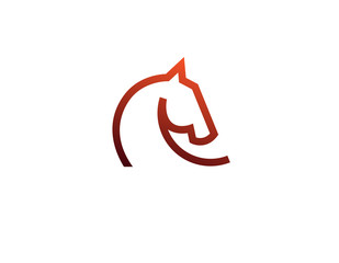 Linear logotype geometric red horse company