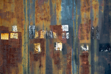 Old metal stain wall