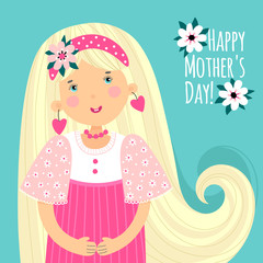Template card or invitation. Happy Mother's Day