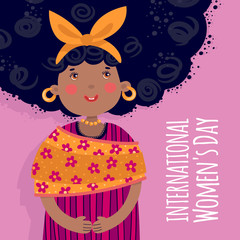 Template card or invitation. International Women's Day