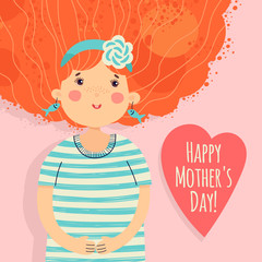 Template card or invitation. Happy Mother's Day