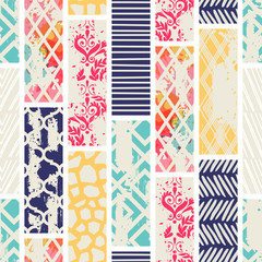 Seamless pattern. Patchwork style. Can be used for scrapbook, postcards, print, etc.