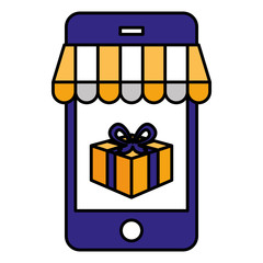 smartphone with gift ecommerce