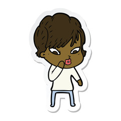 sticker of a cartoon woman