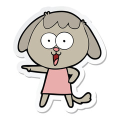 sticker of a cute cartoon dog