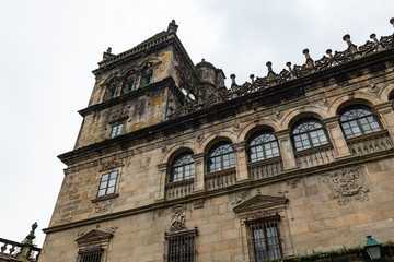 Fototapeta na wymiar Santiago de Compostela cathedral facade detail
