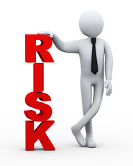 3d businessman risk word presentation