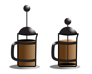 coffee press, fresh coffee, aroma