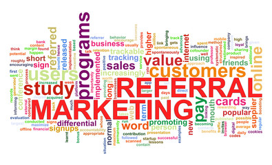 Fototapeta premium Word tags of referral marketing
