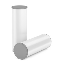 White blank tin cans