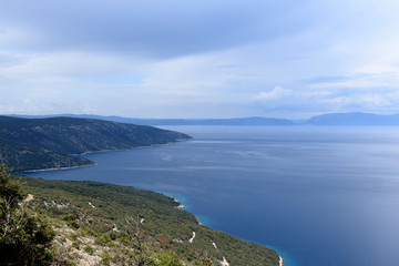 Fototapeta na wymiar view on the way to Lubenice, island Cres, Croatia