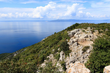 Fototapeta na wymiar seaview from Lubenice, island Cres, Croatia
