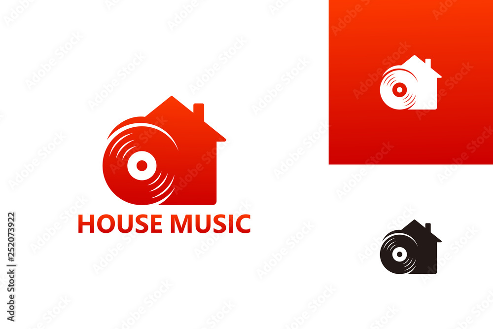 Wall mural House Music Logo Template Design Vector, Emblem, Design Concept, Creative Symbol, Icon