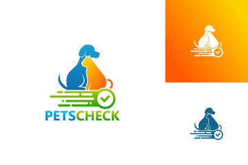 Pets Check Logo Template Design Vector, Emblem, Design Concept, Creative Symbol, Icon