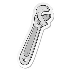 sticker of a cartoon adjustable spanner